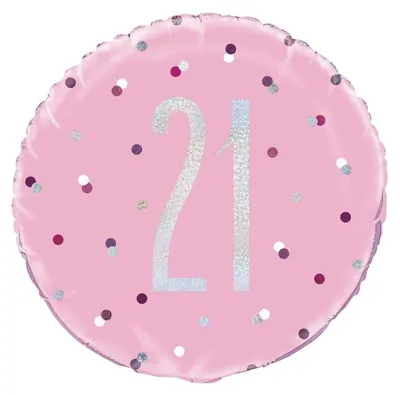 Produktbild von Folienballon rosa & silber Zahl 21