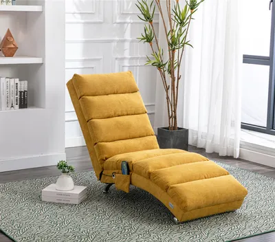 Produktbild von MODFU Massagestuhl Massagesessel Relaxsessel Loungesessel,Indoor mit Fernbedienung Relaxsessel Loungesessel mit 5 Modi  für Schlafzimmer, Büro, Wohnzimmer Senfgelb