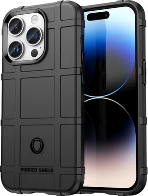 Produktbild von Mobigear Rugged Shield iPhone 15 Pro Max Hülle Flexibles TPU Backcover Stoßfest - Schwarz