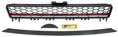 Kühlergrill Sportgrill Rot mit Waben Gitter Leiste Rot für VW Golf 7 VII 2012 – Produktansicht