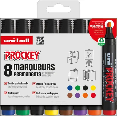 Image de marqueur indélébile uni-ball PROCKEY PM126/8 PF Étui de 8 pièces