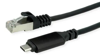 Productafbeelding van ROLINE USB-C naar Gigabit Ethernet converterkabel, zwart, 1,5 meter