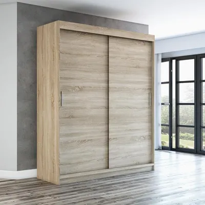 Produktbild von Schwebetürenschrank, 2-türig Schrank! Moderne Garderobe für Kleidung. Verschiedene Farben (Weiß, Schwarz, Somona) Kleiderschrank PAX 180 cm