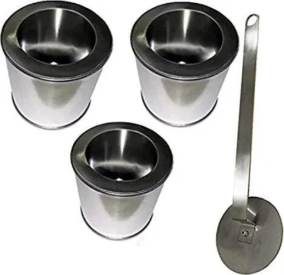 Produktbild von 3 Brennstoffdosen Weißblech 0,25 Liter + 3 Edelstahlsparplatten 1 Flammenlöscher