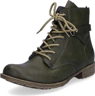 Produktbild von Rieker Damen Stiefelette Schnürboot gefüttert Zierlasche 70848, Größe:37 EU, Farbe:Grün