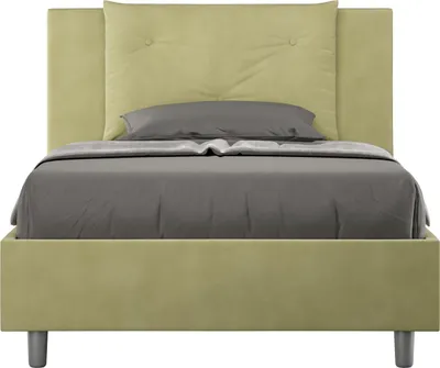 Produktbild von ITYHOME - Gepolstertes Bett mit Lattenrost 120x210 mit Mikrofaserbezug Grün Appia