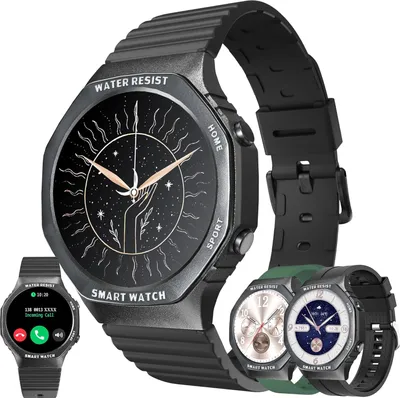 Produktbild von Smartwatch Damen mit Telefonfunktion 1,32" Voll Touchscreen Fitness Tracker 123 Sportmodi Aktivitätstracker 5ATM Wasserdicht Armbanduhr Android IOS