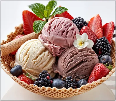 Produktbild von Spritzschutz Herdabdeckplatte Schneidebrett aus Glas Eiswaffelmit Obst 1-Teilig (60x52cm)