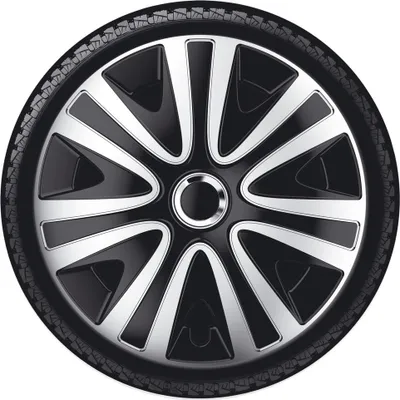 Produktbild von 13" Zoll Radkappen Schwarz Silber Radzierblenden Radblenden 13 RIALTO PRO SILVER BLACK ARGO
