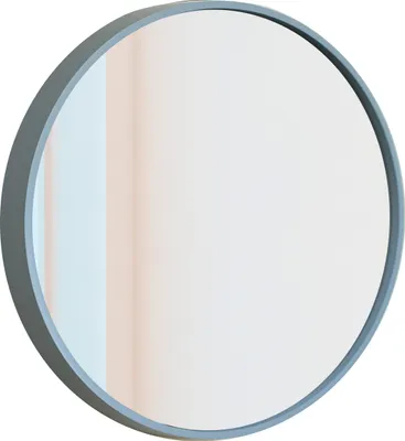 Obrázok produktu pre 60 cm veľké okrúhle zrkadlo, sivé nástenné zrkadlo s rámom z MDF do kúpeľne, na toaletný stolík, do obývačky, spálne, ako dekorácia na stenu