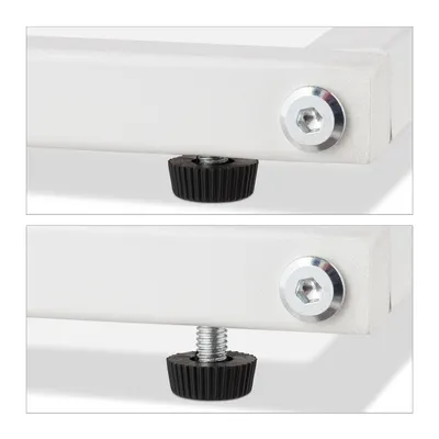 Produktbild von Relaxdays Beistelltisch C-Form, HBT: 60 x 30 x 45 cm, Sesseltisch zum Unterschieben, Metall & Holzoptik, Sofatisch, weiß