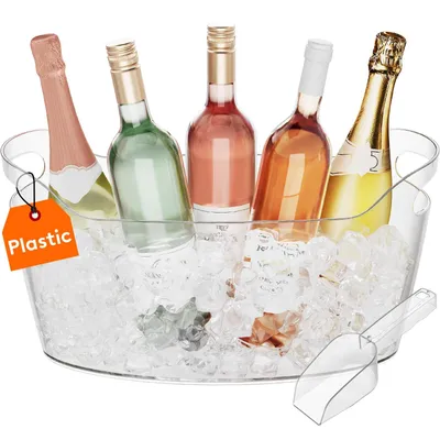 Eisbehälter 6,5L, 4er-Set, transparent, Kunststoff, mit Schaufel