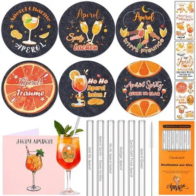 Image de Lot de verres à Aperol Spritz et d'accessoires pour la décoration de fête