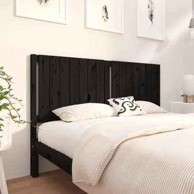 Produktbild von vidaXL Kopfteil Schwarz 165,5x4x100 cm Massivholz Kiefer - Kopfteil - Kopfteile - Bettkopfteil - Holzkopfteil