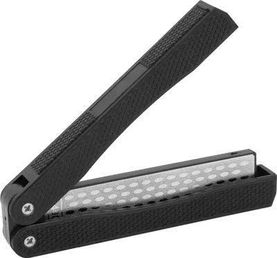 Immagine prodotto di Affilacoltelli pieghevole, a ventaglio, lama a doppio lato, strumento di affilatura da cucina (nero)