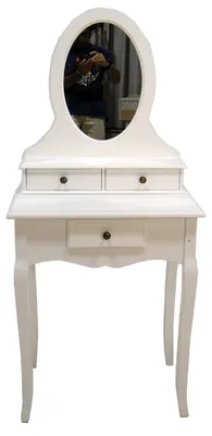Make-up-Tisch mit Spiegel, Naturholz, 60x40x136 cm
