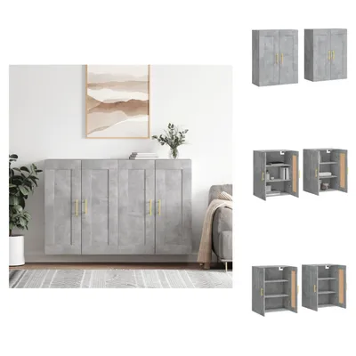 Produktbild von vidaXL Wandschränke 2 Stk. Betongrau Holzwerkstoff -  Sideboards