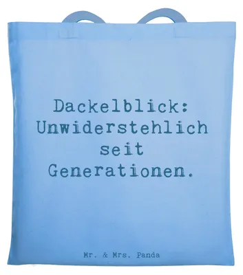 Produktbild von Mr. & Mrs. Panda Shopping Tasche Spruch Kurzhaardackel Dackelblick - Sky Blue - Geschenk, Beutel, Einkaufstasche, Liebe, dokumententasche, Dackel, Tote Bag, Hund, Wesen