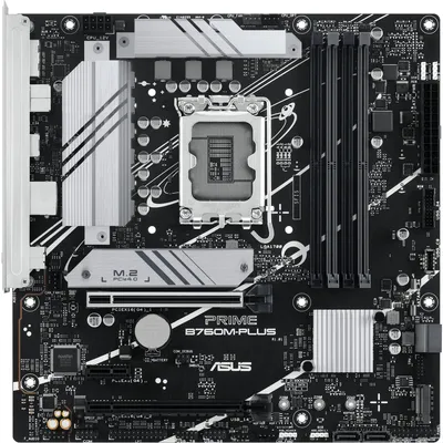 Zdjęcie produktu dla ASUS PRIME B760M-PLUS, Intel, LGA 1700, Intel® Celeron®, Intel® Pentium® Gold, Intel® Core™ i3, Intel® Core™ i5, Intel® Core™..., LGA 1700, DDR5-SDRAM, 192 GB