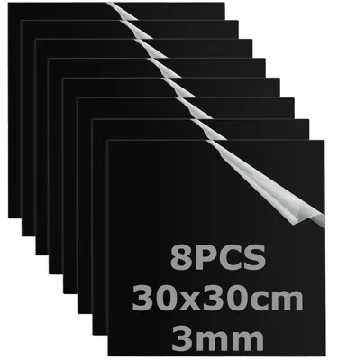 8 Acrylplatten 30x30 cm, Schwarz, 3 mm, für DIY & Display