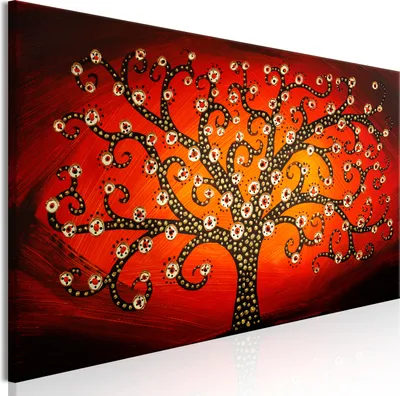 Produktbild von Vlies Leinwandbild - Fiery Tree (1 Part) Narrow 135x45 cm Abstrakt b-A-0440-b-a