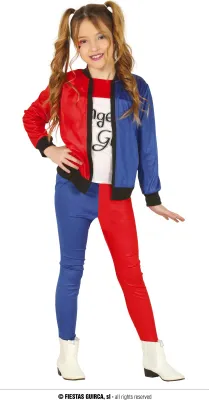 Produktbild von Freches Harlekin Mädchen Rot Blau, Größe: 10 - 12 Jahre Farbe: Blau