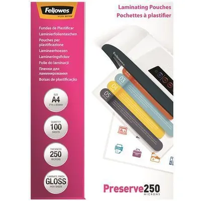 Obrázok produktu pre Fellowes 5401802, Priehľadná, Lesklý, A4, 0,25 mm, 210 mm, 1 mm