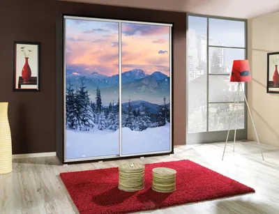 Productafbeelding van Kledingkast GILES: Schuifdeurkledingkast met grafische prints, 155x215 cm