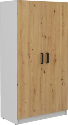 Produktbild von Masseno Drehtürenschrank MALTESA 80 cm Kleiderschrank Schlafzimmer Schrank 2-türig Eiche Artisan