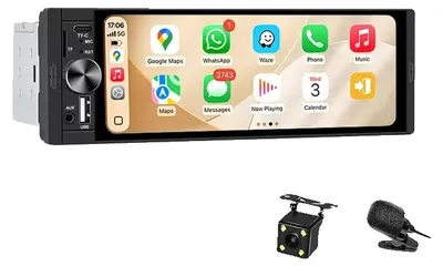 Zdjęcie produktu dla CarPlay, rozmiar ekranu, kompatybilność ze smartfonami, K50 – bezprzewodowy CarPlay z mikrofonem i kamerą