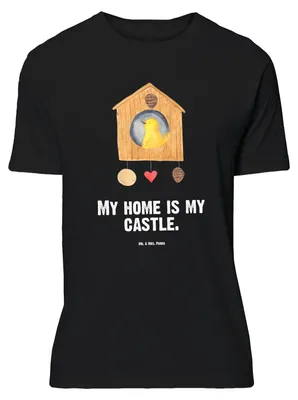 Produktbild von Mr. & Mrs. Panda Tshirt Vogel Haus - Schwarz - Geschenk, Oversize T-Shirt, Castle, Vogelhaus, Zuhause, Lustige Sprüche, Shirt, Familie, Lustiges, Wohnung