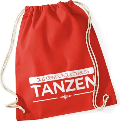Produktbild von Turnbeutel aus dem Weg ich muss tanzen Party Feiern Sprüche Techno Beutel Tasche