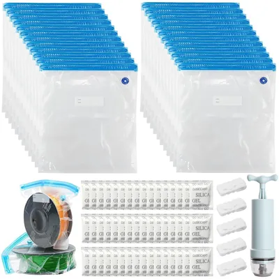 Imagen del producto de Juego de 24 bolsas de vacío reutilizables con 48 bolsitas desecantes