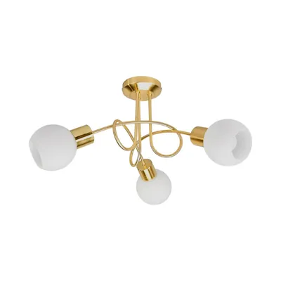 Produktbild von Lindby Deckenlampe Elaina, Ø52cm, 3-flg., messing, Glas, E14