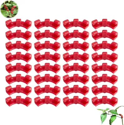 Produktbild von 30 Stück Pflanzenbieger 90 Grad, LST Clips Für Pflanzen Training, Pflanzenclips Für Niedrige Belastung, Rankhilfe Metall, Pflanzenwachstum Bieger (Rot)