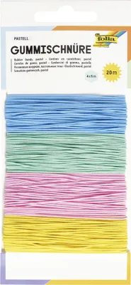 Image de folia Cordons en caoutchouc PASTELL 4 couleurs à 5 m assortis