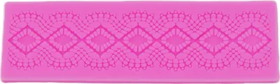 Obrázek produktu pro Fondantform aus Silikon, Spitze Muster Karomuster- eckig, länglich, ca. 16x4,5x0,4 cm