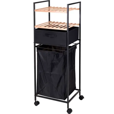 Produktbild von Badezimmerregal | 2 Regale | Mobil | Bambus und Polyester | DSS-41434.3