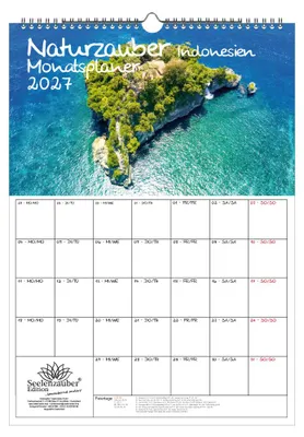 Produktbild von Naturzauber Indonesien Planer DIN A3 Kalender für 2027 Landschaft Natur Land Urlaub Strand - Seelenzauber