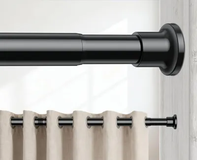 Productafbeelding van Verlengstang - Uittrekbaar - Voor montage zonder boren - Zwart - 75-95 cm - Ø 25 mm