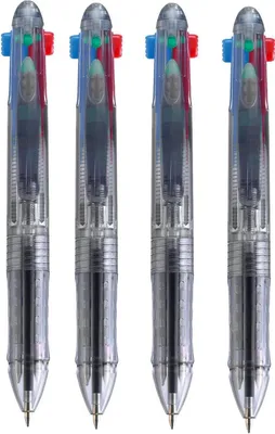 Produktbild von 4x Herlitz 4-Farb-Kugelschreiber / transparent