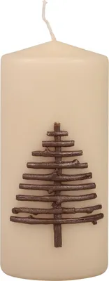 Produktbild von Elegante Weihnachtskerze mit Tannenbaum-Motiv für stimmungsvolle Dekoration