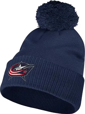 Zdjęcie produktu dla Czapka bobble NHL z mankietami, drużyny NHL, logo Columbus Blue Jackets, granatowa, rozmiar: OSFM