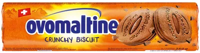Produktbild von Ovomaltine Crunchy Biscuit, Keks, Schokolade, Creme, 250 g, 31 g, Braun, Mandel, Gerste, Eier, Gluten, Haselnüsse, Milchzucker, Milch, Nüsse, Soja, Weizen