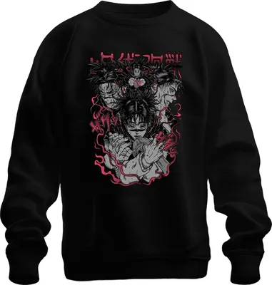 Produktbild von 呪術廻戦 Sukuna Yuji Megumi Anime Manga Geschenk Anime Ästhetik Uni Sweatshirt Pullover, Schwarz, S
