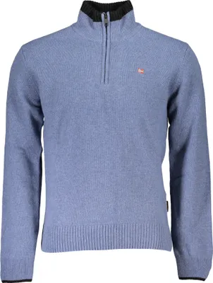 Immagine prodotto di Maglione da uomo, colore blu: vestibilità regular, comodo, con cerniera parziale