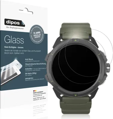 Produktbild von 2x Schutzfolie für Hammer Watch 2 Military Edition matt - Anti-Shock 9H Folie dipos Glass Kunststoffglas