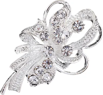 Produktbild von Neue Brautstrauß Strass Kristall Brosche Pin Silber Perle Broschen Blume-6