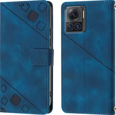 Obrázek produktu pro Pouzdro pro Motorola Moto X30 Pro 5G vyražené Flip kožené peněženkové pouzdro s funkcí stojánku modré