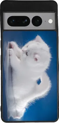 Produktbild von TPU Silikon Hülle für Google Pixel 7 Handy Cover Case Schutzhülle Handyhülle Bumper MOTIV 121 Katze Baby Weiß